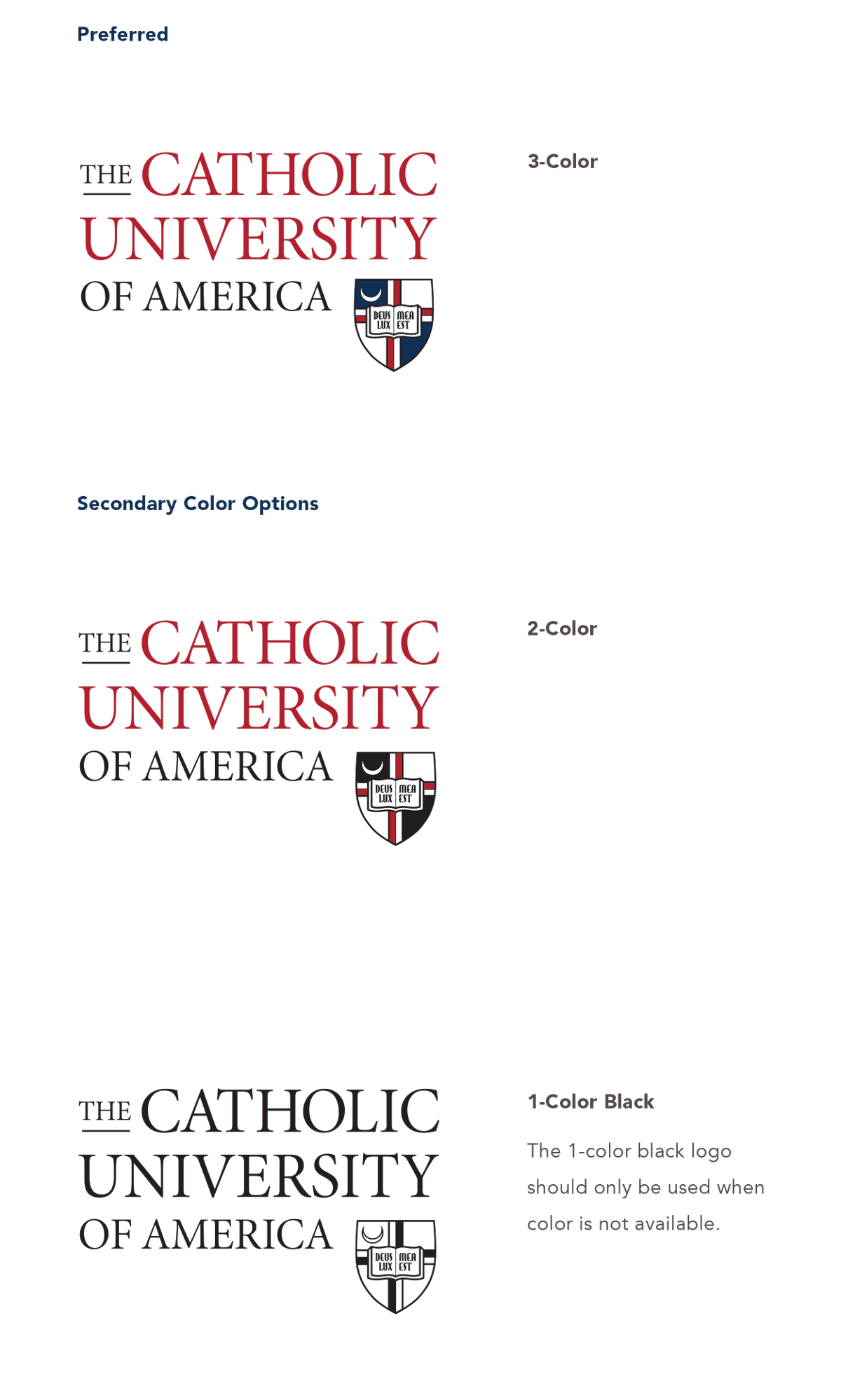 University Identity - logo color examples