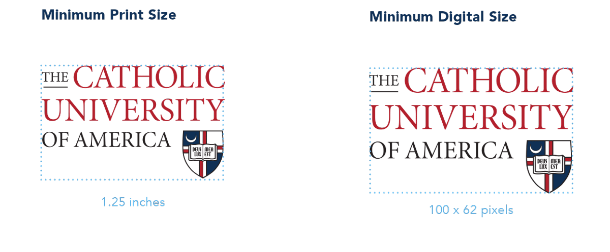 University Identity - logo minimum sizes