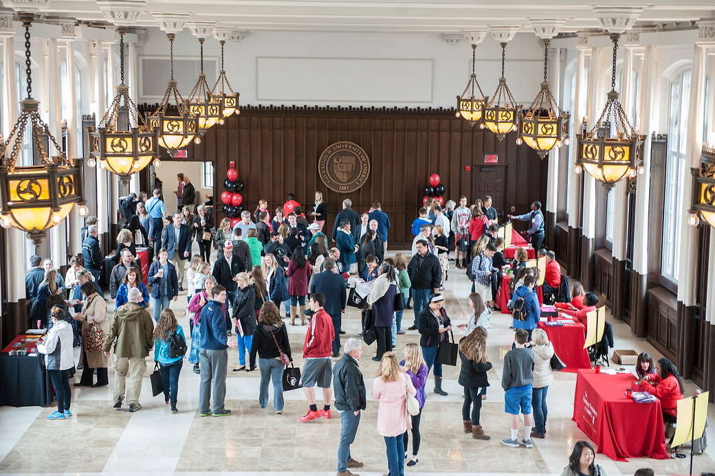 Open house crowd in Heritage Hall