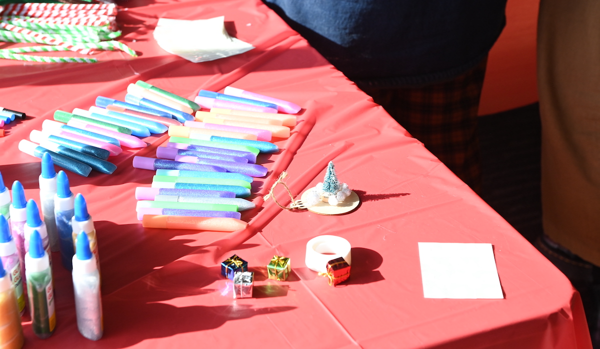 crafting supplies on a table
