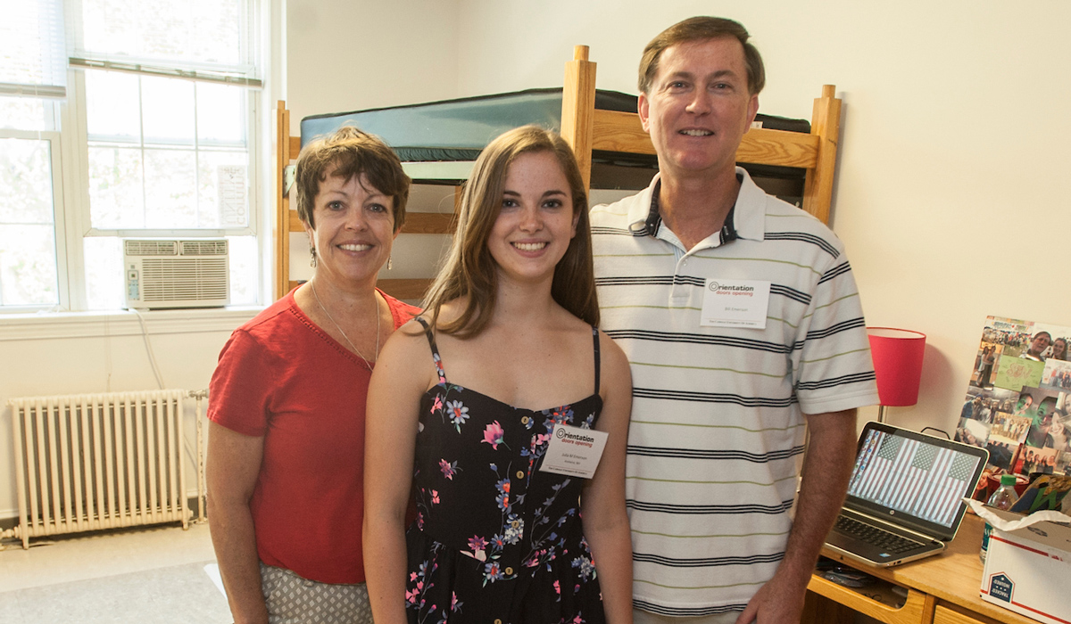 Parents with first-year student on move-in day