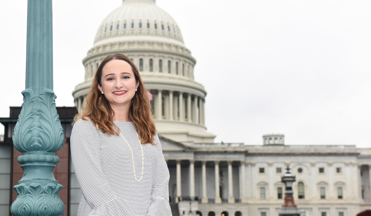 Elise LaFleur interning in U.S. Capitol
