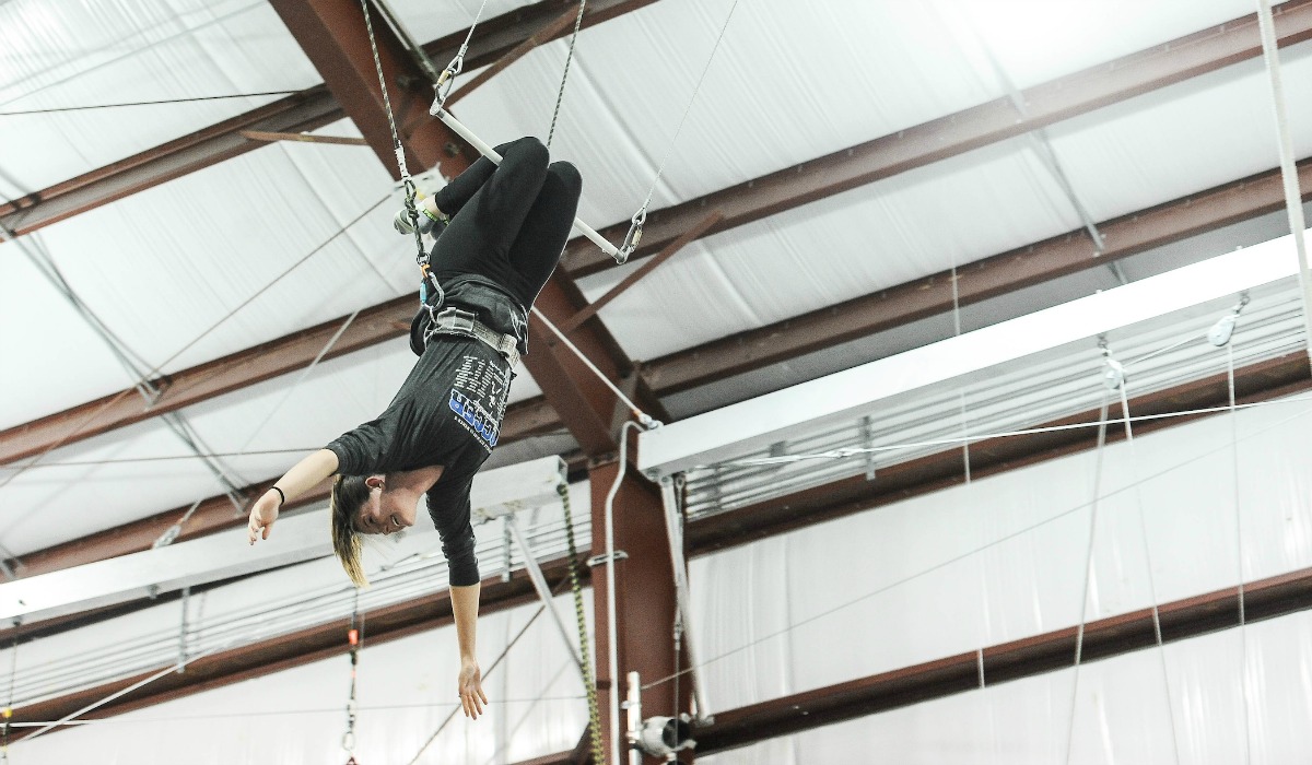 Cardinal Adventures visits trapeze school. 