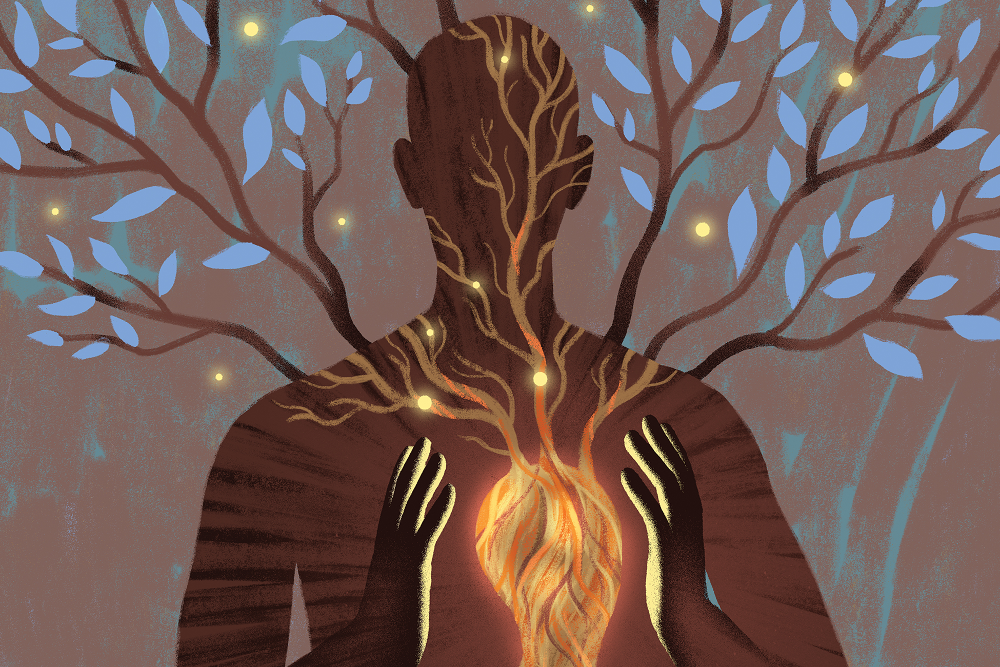 graphic of a person white a tree growing from their heart