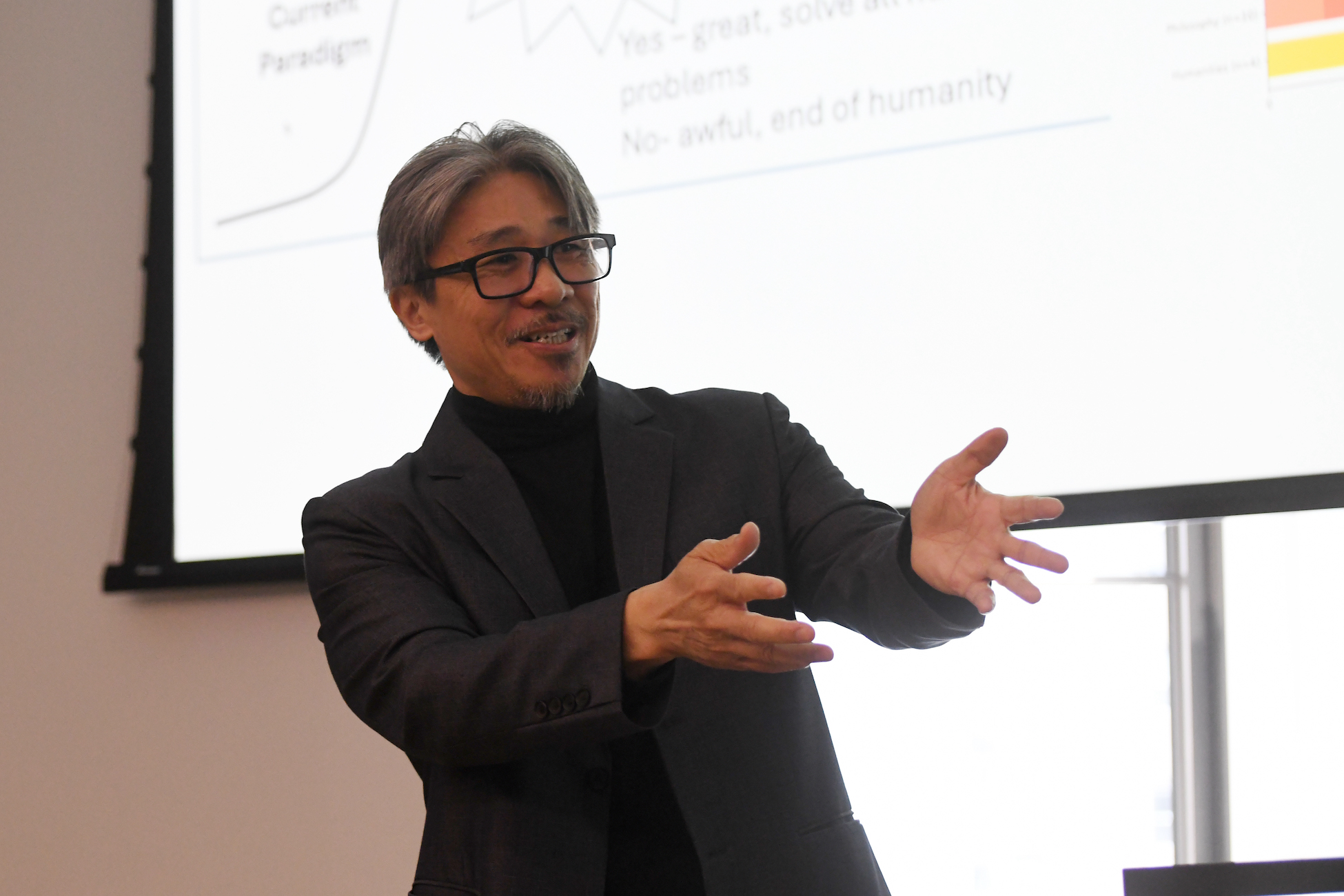 John Choy presents at the AI event